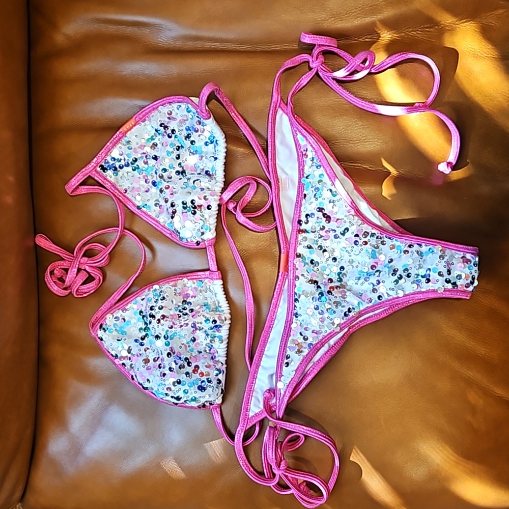 sequined string bikini